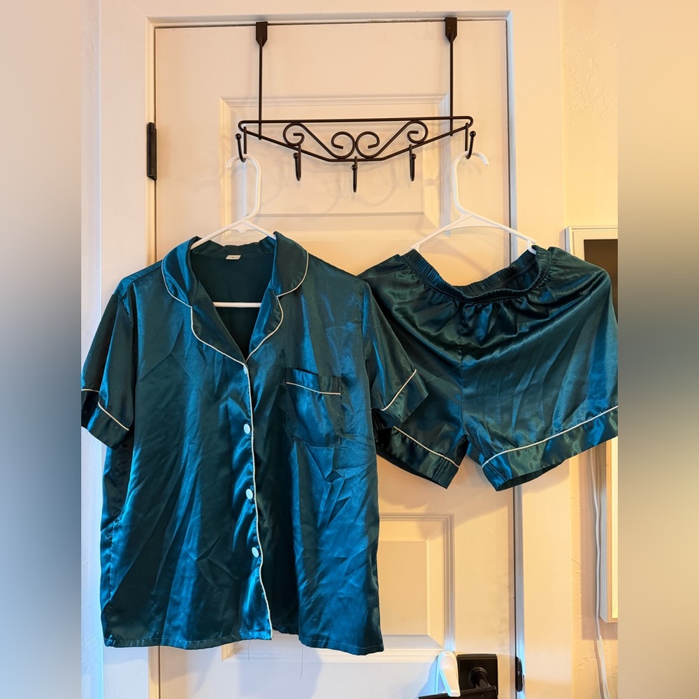 Holiday Satin Silky Pajamas EUC